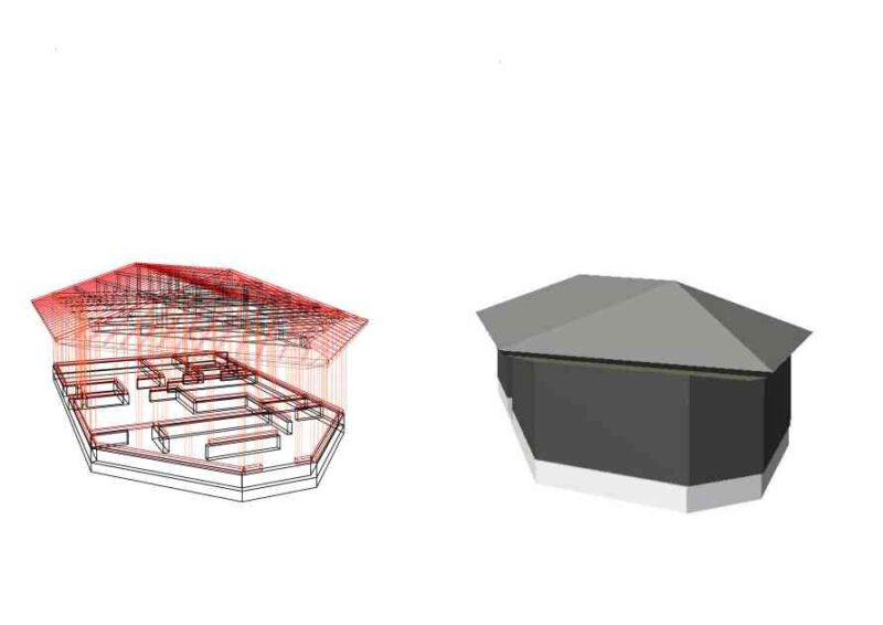 DIYで描いた3Dパース図、ワイヤーフレームとの違い
