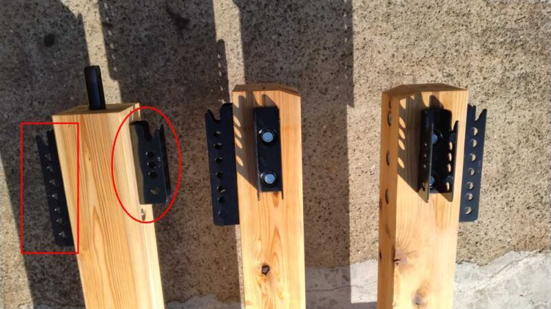 プレカット金物工法の梁の取り付け金具の写真