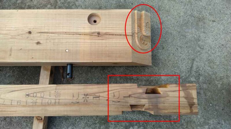 プレカット在来工法の梁の仕口