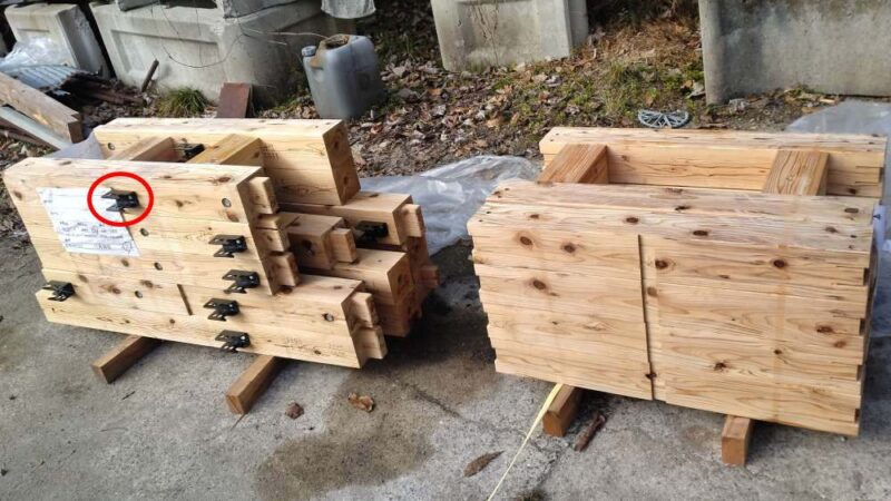 小屋束のプレカット材