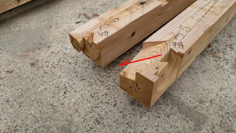 隅木を受けるプレカット加工