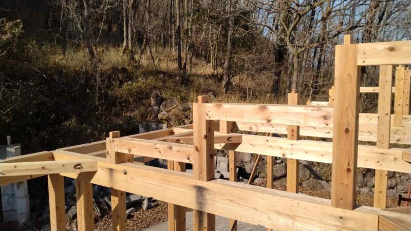 段々になっている和小屋組