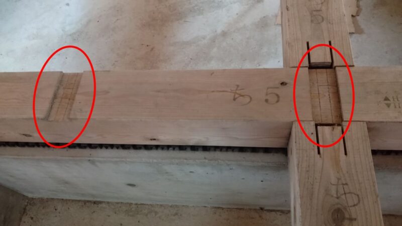 間柱を付けるための加工